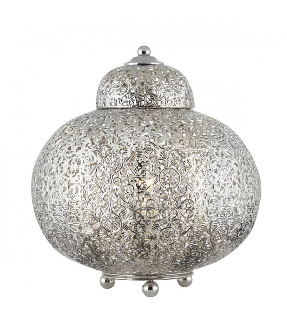 Lampada marocchina, in argento satinato