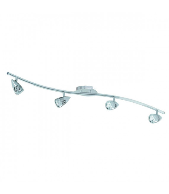 Plafoniera Falcon in argento satinato, 4 luci