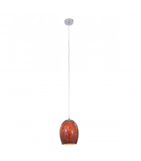 1-Licht-Anhänger Crackle, aus Chrom und rotem Glas