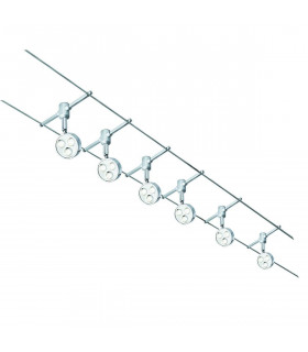 Lampada a sospensione su cavo, 6 LED, cromato