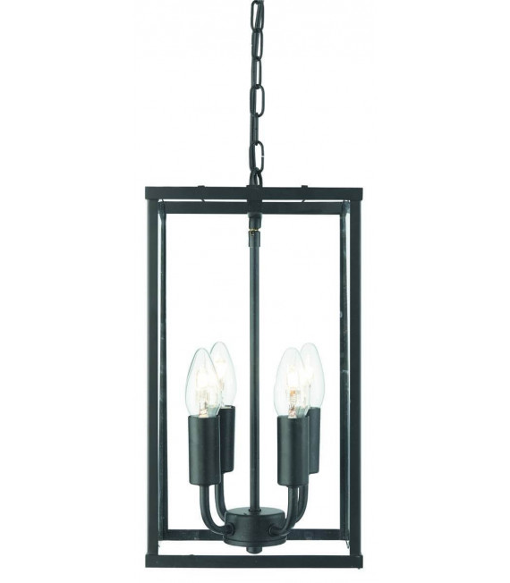 Lámpara colgante Voyager de 20 cm, negra, en vidrio