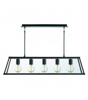 Lampada a sospensione Voyager 90 cm, nera, in vetro