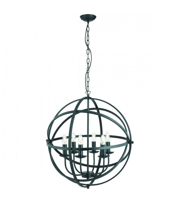 Colgante Orbit de 6 luces, negro mate